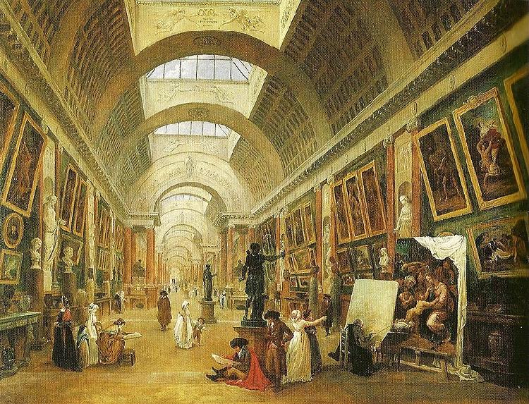 Hubert Robert Die Grand Galerie des Louvre oil painting picture